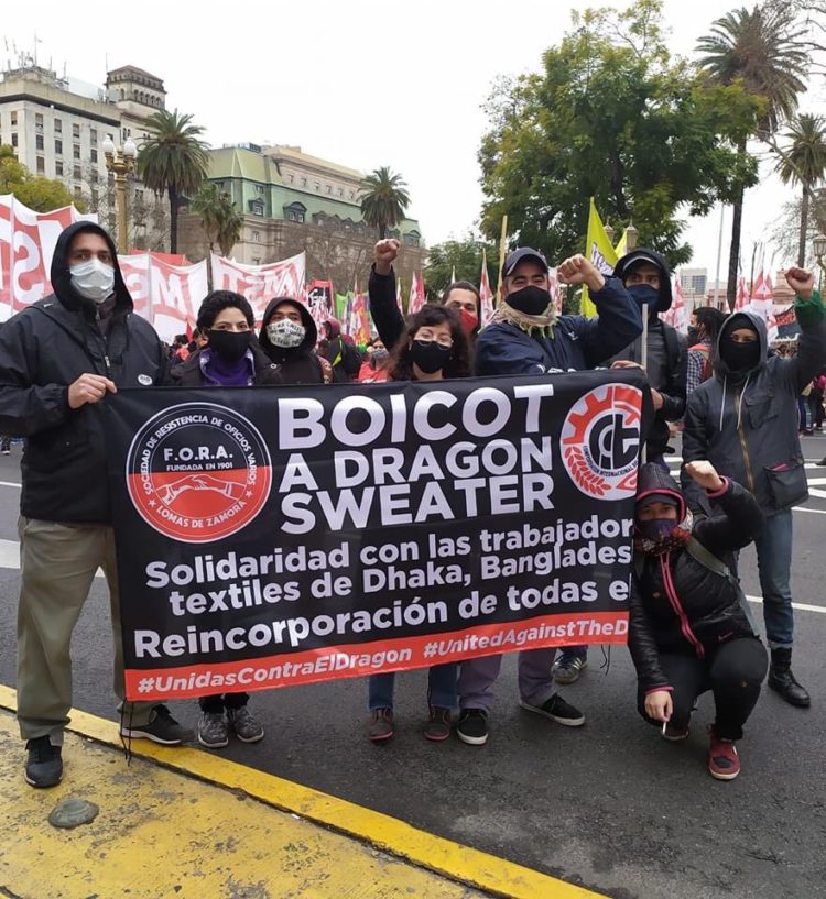 La solidaridad con los trabajadores y las trabajadoras de Dragon Group se extiende por el mundo