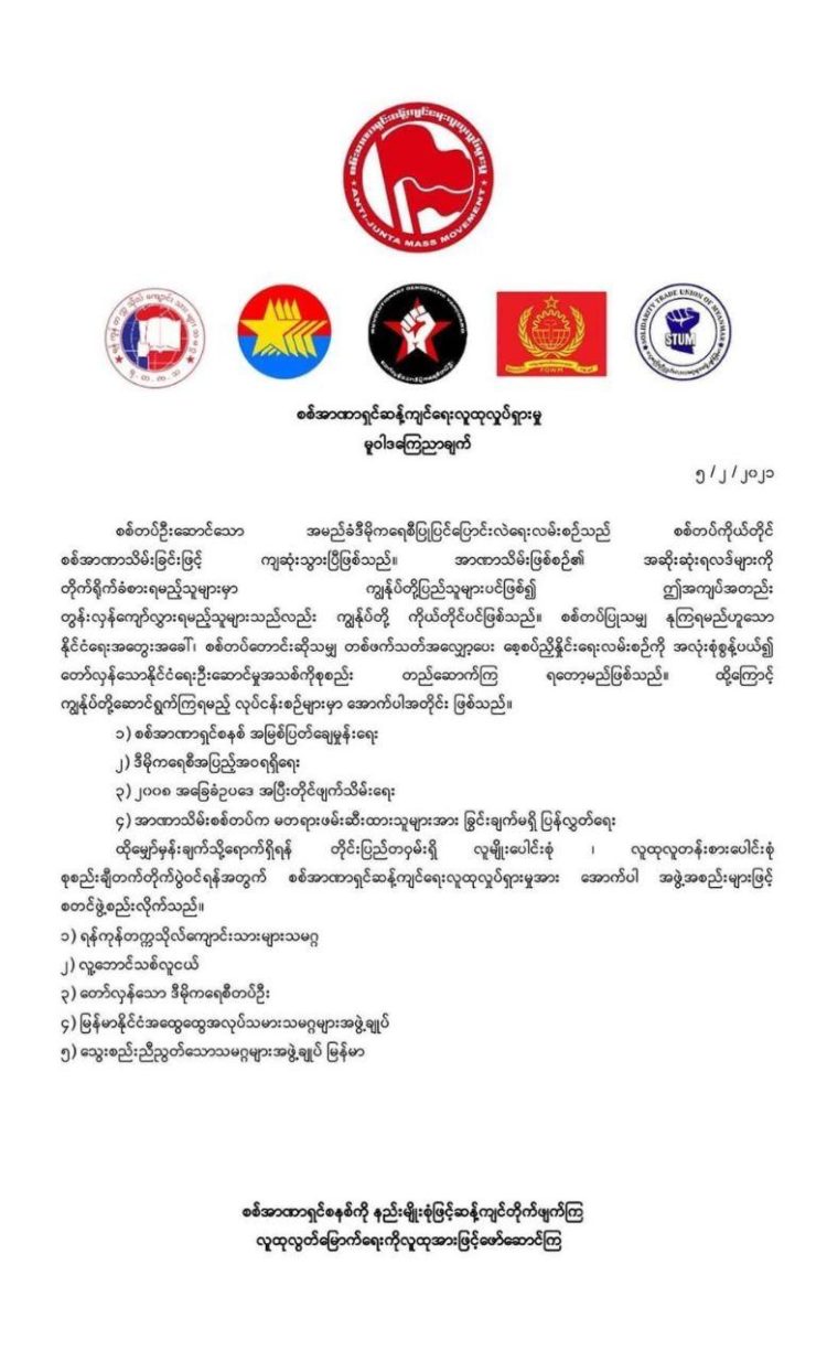 Huelga general contra el golpe en Myanmar