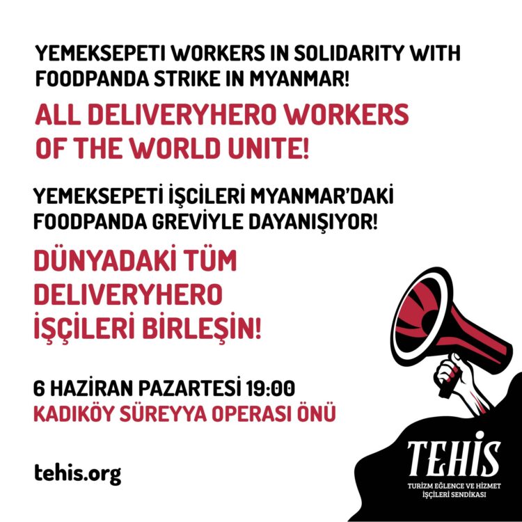 Repartidores de Delivery Hero unidos – ¡Solidaridad con la huelga en Foodpanda Myanmar!