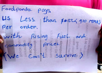 Huelga salvaje de repartidores en Foodpanda Myanmar