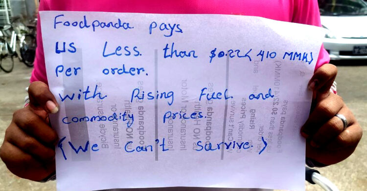 Wildcat strike of riders at Foodpanda Myanmar