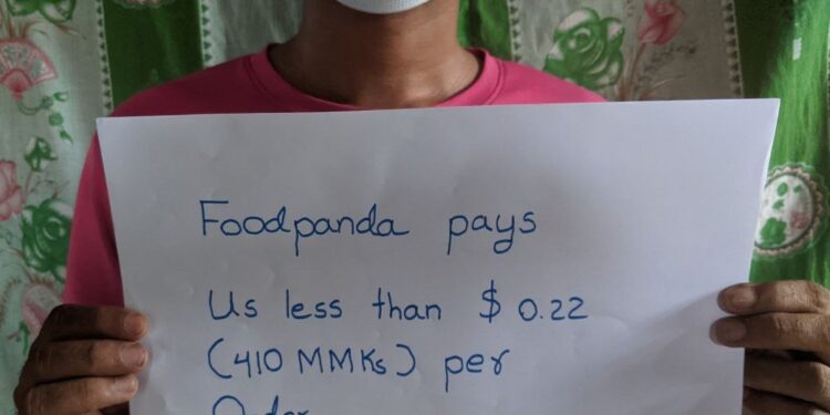 Wildcat strike of riders at Foodpanda Myanmar