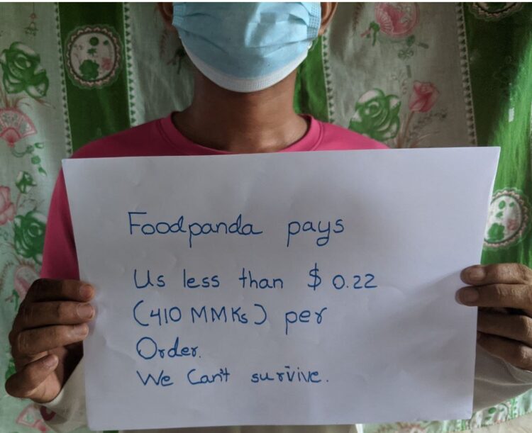 Wildcat strike of riders at Foodpanda Myanmar